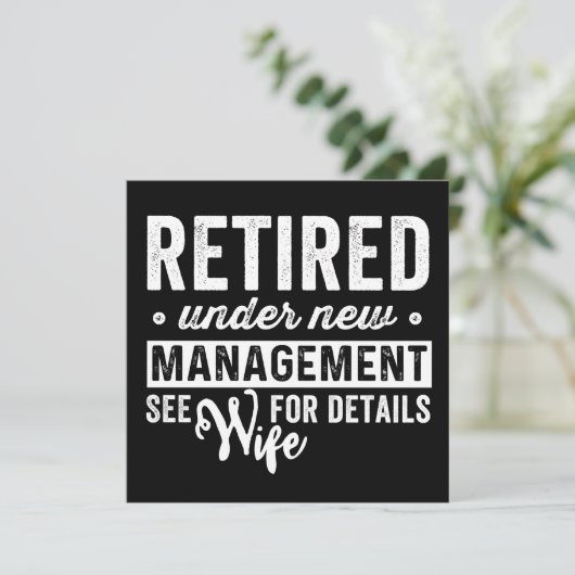 retired under new management see wife for details. save the date (Staand voorkant)