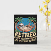 Retired Under New Management See Wife Funny Retire Kaart (Gele Bloem)