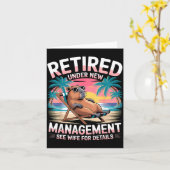 Retired Under New Management See Wife Funny Retire Kaart (Gele Bloem)
