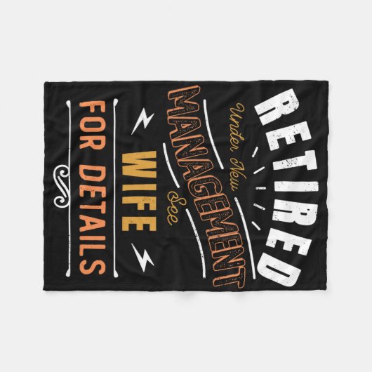 Retired Under New Management See Wife Retirement  Fleece Deken (Voorkant (Horizontaal))