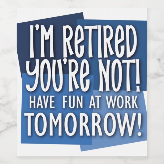 Retired Wijn Etiket (Enkel label)