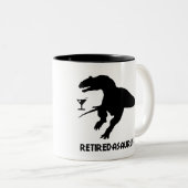 Retiredasaurus Tweekleurige Koffiemok (Voorkant rechts)