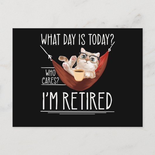 Retiree Cat Lover Gepensioneerd Funny Retirement Briefkaart (Voorkant)