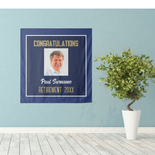 Retiree Congrats! Afmetingen foto-uittredingsmuur Wandkleed