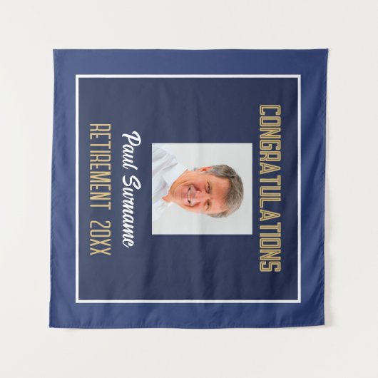 Retiree Congrats! Afmetingen foto-uittredingsmuur Wandkleed (Voorkant (horizontaal))