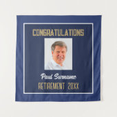 Retiree Congrats! Afmetingen foto-uittredingsmuur Wandkleed (Voorkant)