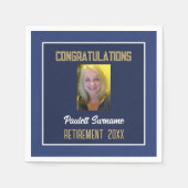 Retiree Congrats! Foto Retirement Napkin Servet (Voorkant)