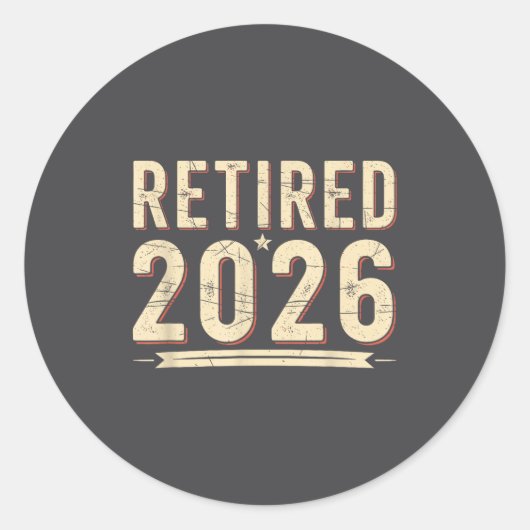 Retirement 2026 Countdown Retired Ly Dom Ronde Sticker (Voorkant)