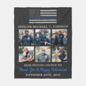 Retirement 6 Photo Thin Blue Line F Fleece Deken (Voorkant)