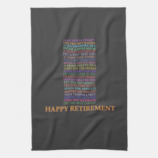 Retirement Anagram-handdoeken Theedoek (Verticaal)