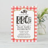 Retirement BBQ Party String Lights Red Pset Kaart (Staand voorkant)