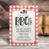 Retirement BBQ Party String Lights Red Pset Kaart