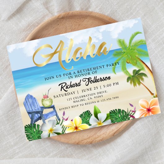 Retirement, Beach , Aloha, Out of Office Kaart