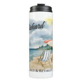 Retirement Beach stoel thema Thermosbeker