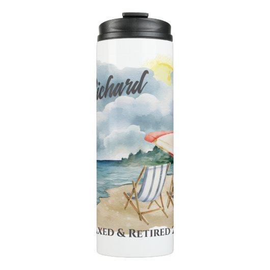Retirement Beach stoel thema Thermosbeker (Voorkant)