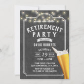 Retirement Beer Cheers String Lights Chalkboard Kaart (Voorkant)