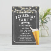 Retirement Beer Cheers String Lights Chalkboard Kaart (Staand voorkant)