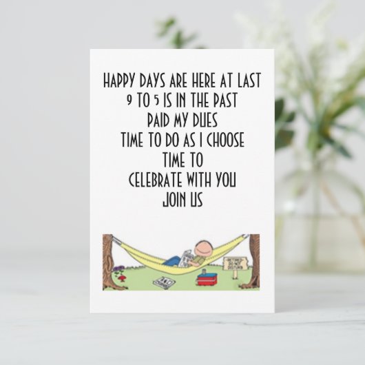 RETIREMENT BETEKENT DAT U MET U-INVITATIE BENUT KAART (Staand voorkant)