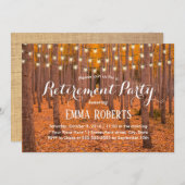 Retirement Bossen Rustic String Lights Kaart (Voorkant / Achterkant)