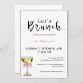 Retirement Brunch Invitation • Champagne Farewell Kaart (Voorkant / Achterkant)