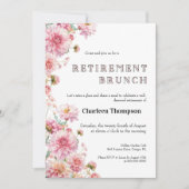 Retirement Brunch Invitation • Floral Farewell  Kaart (Voorkant)