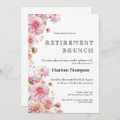 Retirement Brunch Invitation • Floral Farewell  Kaart (Voorkant / Achterkant)