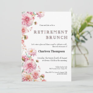 Retirement Brunch Invitation • Floral Farewell  Kaart