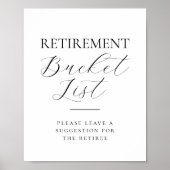 Retirement Bucket List Feest Activiteit Bord Poster (Voorkant)