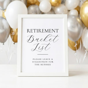 Retirement Bucket List Feest Activiteit Bord Poster