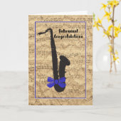 Retirement Card for Musician Notes and Sax Kaart (Gele Bloem)