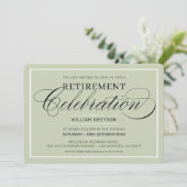 RETIREMENT CELEBRATION DINNER modern sage green Kaart (Staand voorkant)