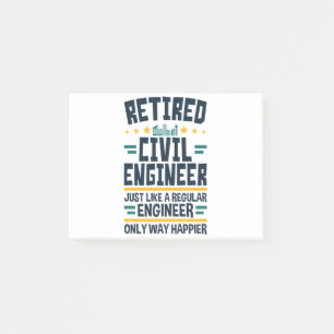 Retirement Civil Engineer Engineering Retirement Post-it® Notes