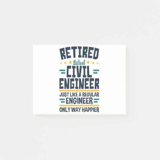 Retirement Civil Engineer Engineering Retirement Post-it® Notes (Voorkant)