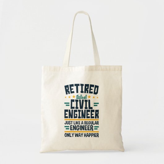 Retirement Civil Engineer Engineering Retirement Tote Bag (Voorkant)