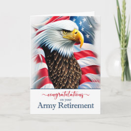 Retirement Congratulations Eagle and American Flag Kaart
