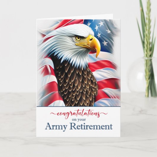 Retirement Congratulations Eagle and American Flag Kaart (Voorkant)
