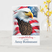 Retirement Congratulations Eagle and American Flag Kaart (Gele Bloem)
