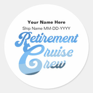 Retirement Cruise Crew Ronde Sticker