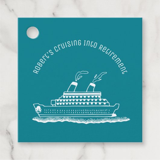 Retirement Cruise Ship Party Favor Bedankjes Labels (Voorkant)