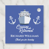Retirement Cruising into Retirement Cruise Ship Bedankjes Labels (Achterkant)