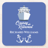 Retirement Cruising into Retirement Cruise Ship Kartonnen Onderzetters (Voorkant)