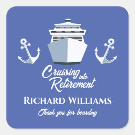 Retirement Cruising into Retirement Cruise Ship  Vierkante Sticker