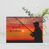 RETIREMENT DINER INVITATION - VISSEN SUNSET - KAART (Staand voorkant)