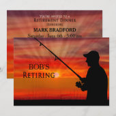 RETIREMENT DINER INVITATION - VISSEN SUNSET - KAART (Voorkant / Achterkant)