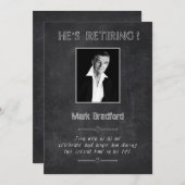 RETIREMENT FOTO-INVITATIE - CHALK BOARD KAART (Voorkant / Achterkant)