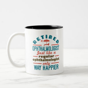 Retirement ftalmoloog ophthalmology Retirement Tweekleurige Koffiemok