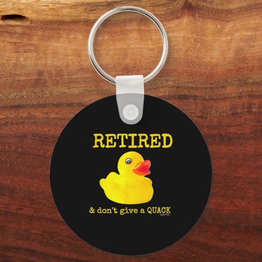 Retirement Funny Retired I Don't Give A Quack Rubb Sleutelhanger (Voorkant)