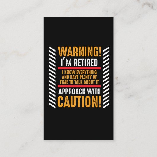 Retirement Gag Gezegde Senior Remoe Husband Visitekaartje (Voorkant)