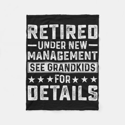 Retirement Gag Party Retired Under New Management  Fleece Deken (Voorkant)