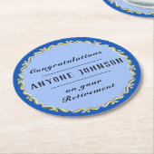 Retirement Gold-scroll Design personalize Ronde Kartonnen Onderzetter (Gebogen)